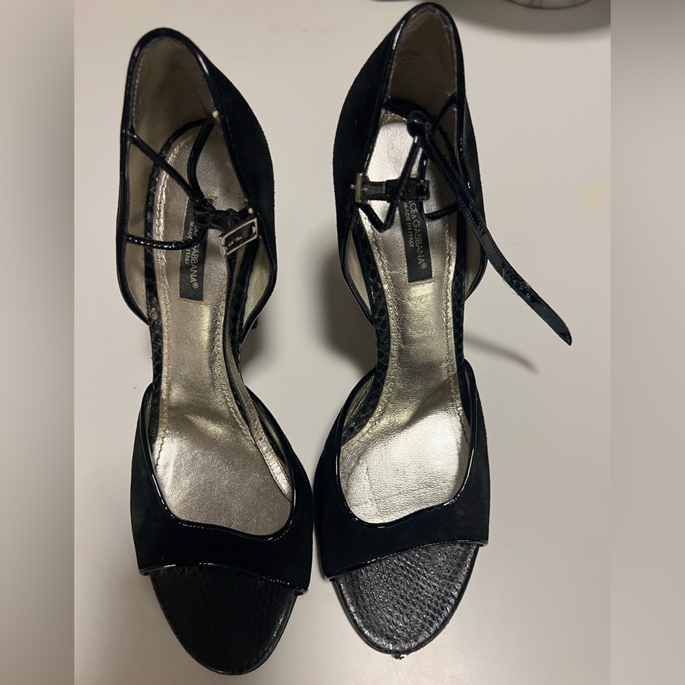 Dolce & Gabbana Vintage Suede/Leather Heeled Sandals